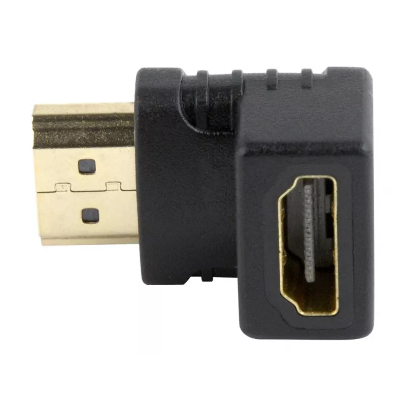 HDMI-Adapter GEMBIRD A-HDMI90-FML, HDMI auf HDMI, rechtwinkliger 90°-Adapter, schwarz