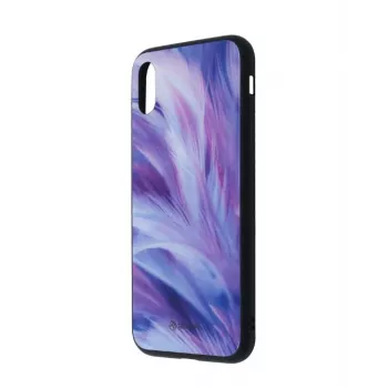 Bildschirmschutzglas Tellur Cover Glass Print für iPhone XS mit Federmuster
