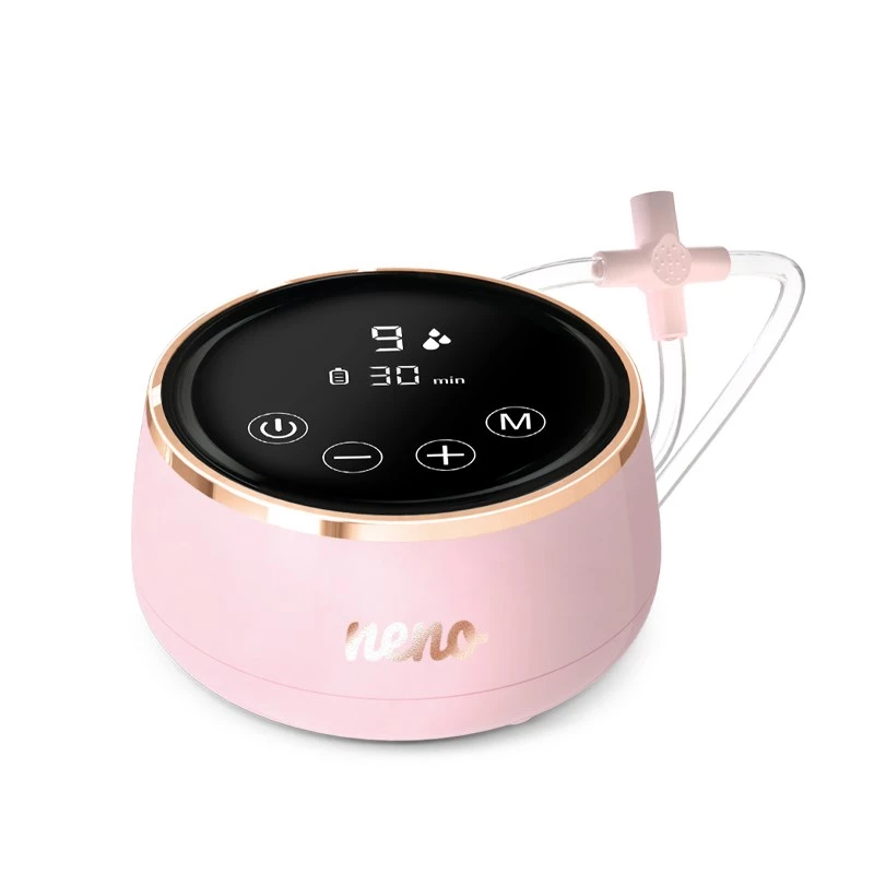 Elektrische Milchpumpe neno Bella Twin – elektronisch, 150 ml Flaschen, 6 Stimulations- / 9 Saugstufen, USB Li‑Ionen‑Akku, rosa/transparent