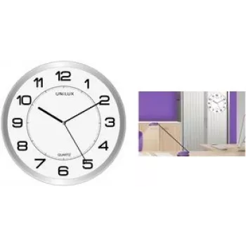 Wanduhr unilux MAGNET Quarz, magnetisch Silber, Ø 310 mm, rückseitiger Magnet zur Montage