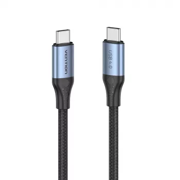 Vention USB4 Gen 3x2 Typ-C-auf-Typ-C-Kabel 1 m, 5 A, Aluminiumlegierung, baumwollumflochten