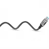 Ethernet-Kabel USB-A 3.2 Gen1 Stecker > RJ-45 Stecker, LAN-Adapter schwarz/Silber, 3 Meter, geflochtenes Textilmantel
