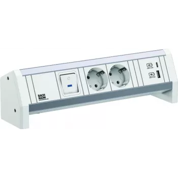 Bachmann DESK 2xCEE7/3902.02911x Schalter 1xUSB A/C 22W GST18 RAL9010