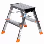 Klapptrittleiter Krause Treppy Silber 130020 — Aluminium, 2 Stufen, 150 kg Tragfähigkeit, zusammengeklappt 55×20 cm, Gewicht 2 kg