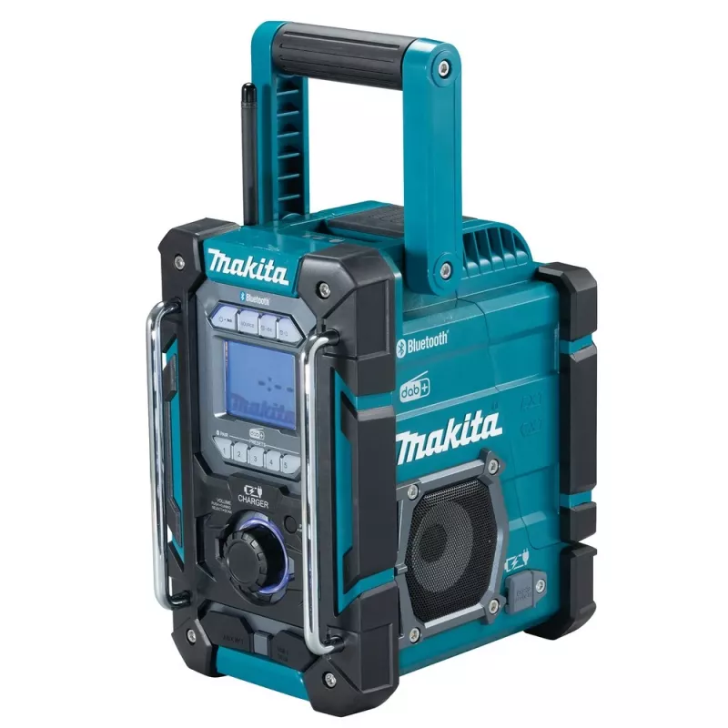Tragbares Radio Makita DMR301 — DAB/DAB+/FM/AM, USB-A, 18V Li‑Ion, spritzwassergeschützt