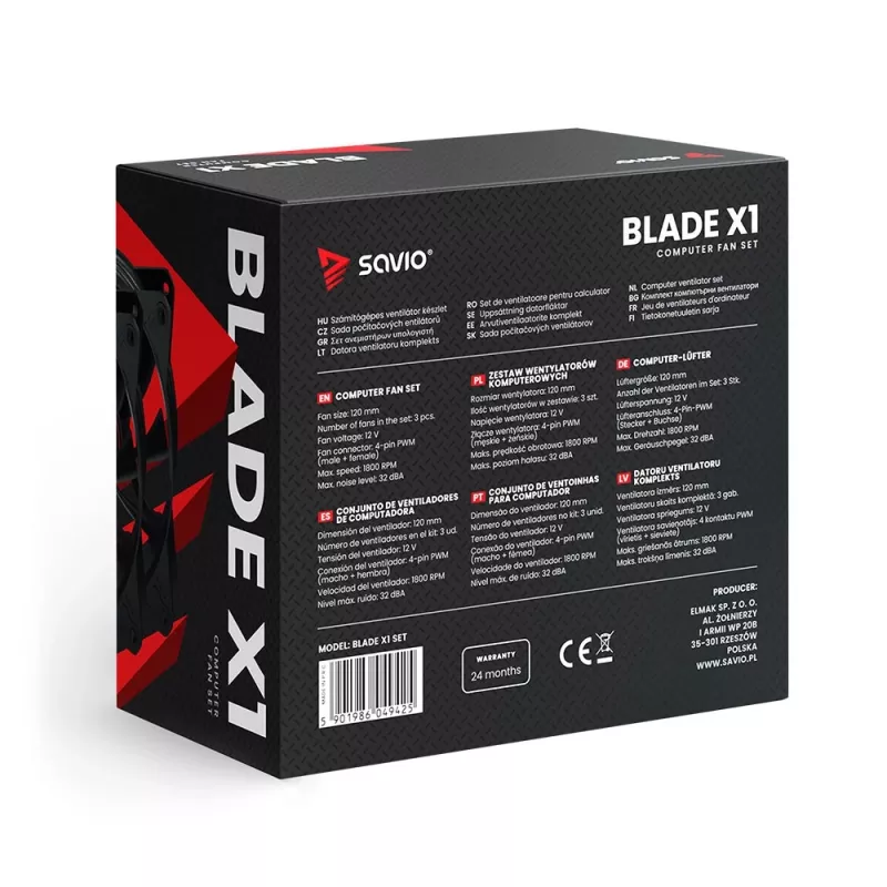 All-in-one-Flüssigkeitskühler SAVIO BLADE SET 120 mm Lüfter 1800 U/min 32 Sone Schwarz