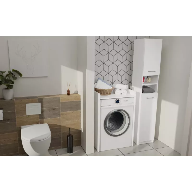 Top e shop POLA Waschküchenschrank für Waschmaschine – Weiß
