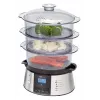 Clatronic DG 3547 Dampfgarer 3 Behälter Schwarz,Edelstahl 800 W