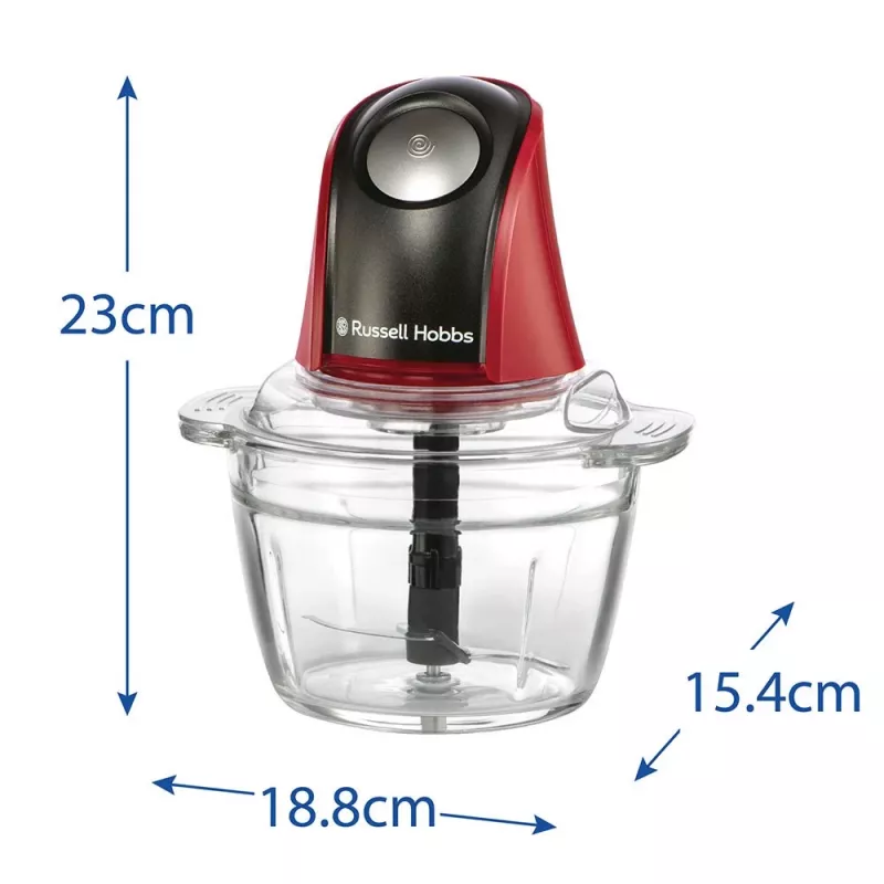 Russell Hobbs 27130-56 elektrischer Zerkleinerer 0,5 L 200 W Schwarz, Rot, Transparent