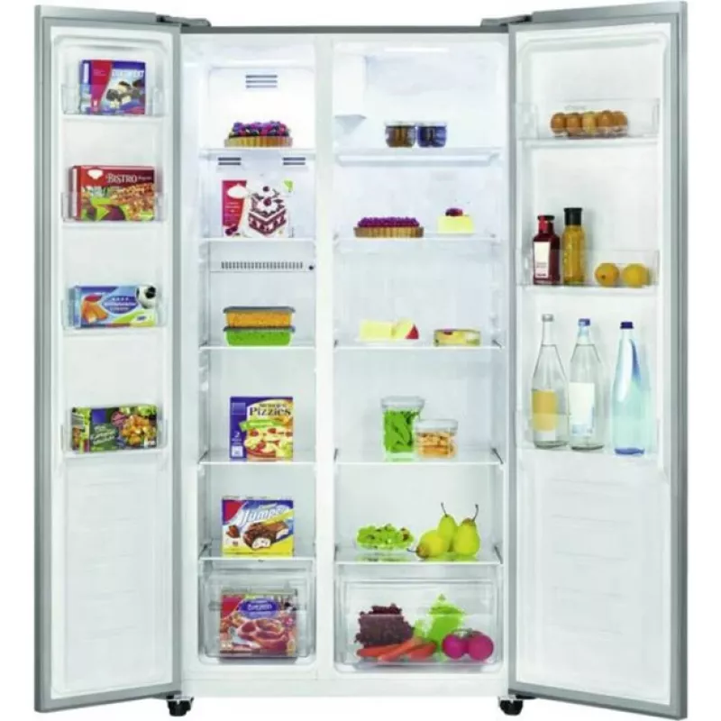 Bomann freistehender Kombi-Side-by-Side-Kühlschrank 442 L Edelstahl – 291 L Kühlteil / 151 L Gefrierteil, NoFrost, MultiAirflow