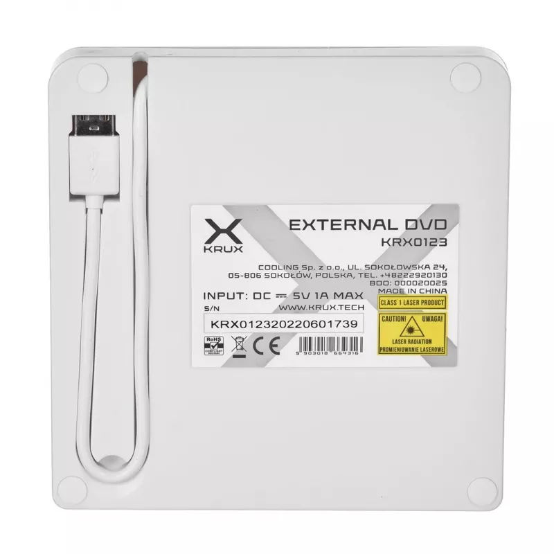 KRUX DVD Portable Drive White