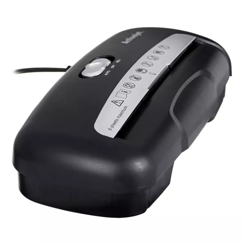 Activejet ASH-0601S Aktenvernichter, P-2, 10 l, 6 mm Streifen, 6 Blatt, Schwarz.