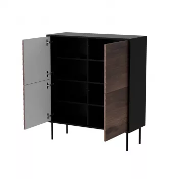 Cama 4D CORTINA Kommode 102x40x118 schwarz/Walnuss