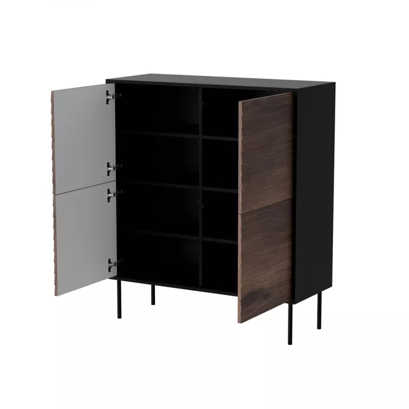 Cama 4D CORTINA Kommode 102x40x118 schwarz/Walnuss