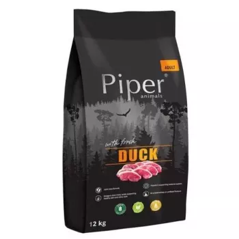Trockenes Hundefutter Dolina Noteci Piper Animals mit Ente 12 kg — ausgewachsen, alle Rassengrößen, 27% Protein, 16% Fett
