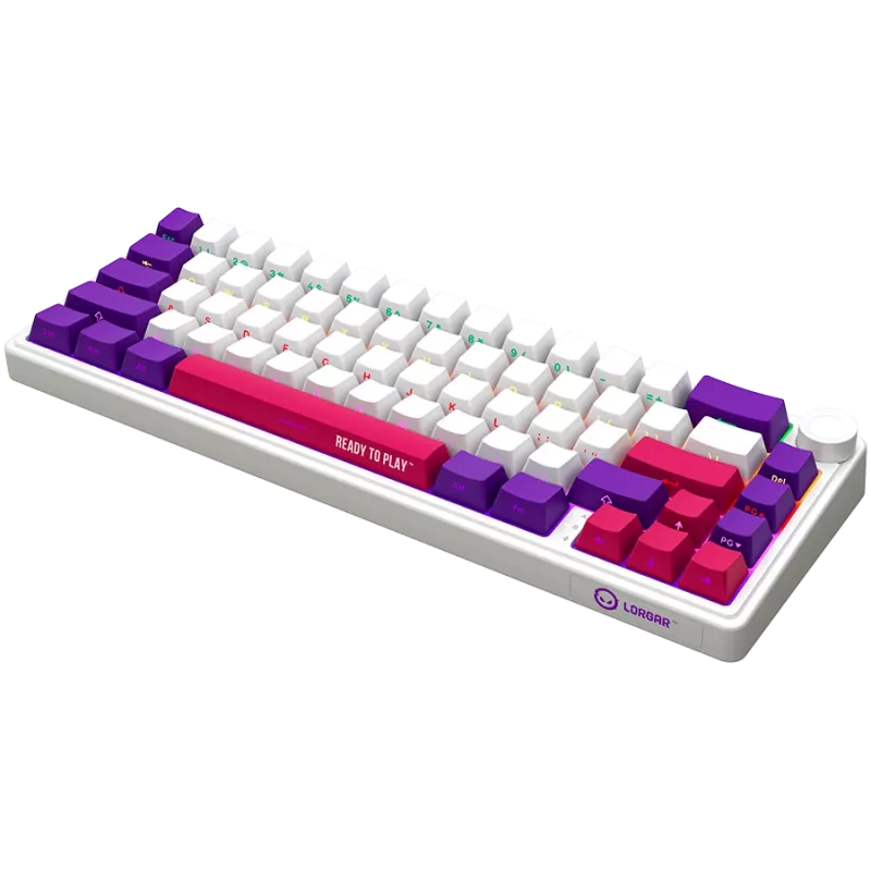LORGAR KBP70MW, Kabellose 65% Mechanische Gaming-Tastatur Pro, Weiß, EN-Layout