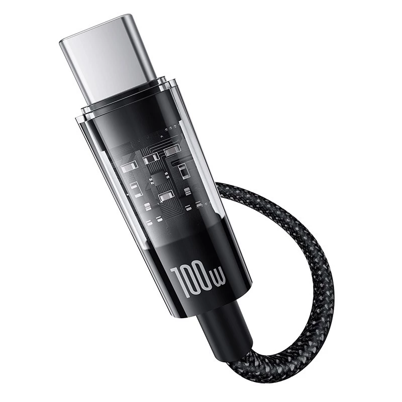 Baseus Gem USB A auf USB C Schnellladekabel 2 m 100 W Schwarz