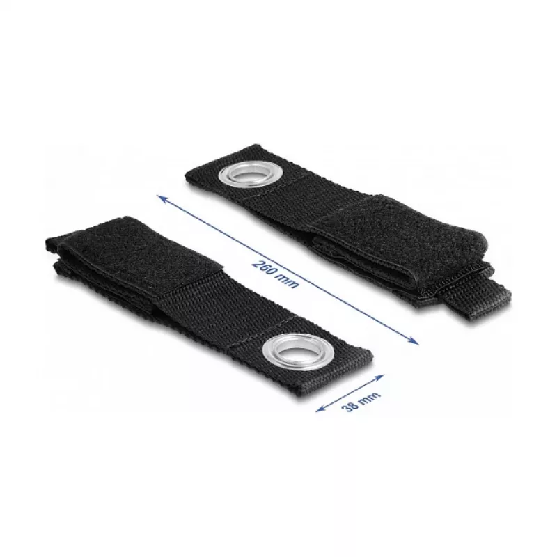 DeLOCK Heavy-duty Klettband L 260 x B 38 mm schwarz 5 Stück
