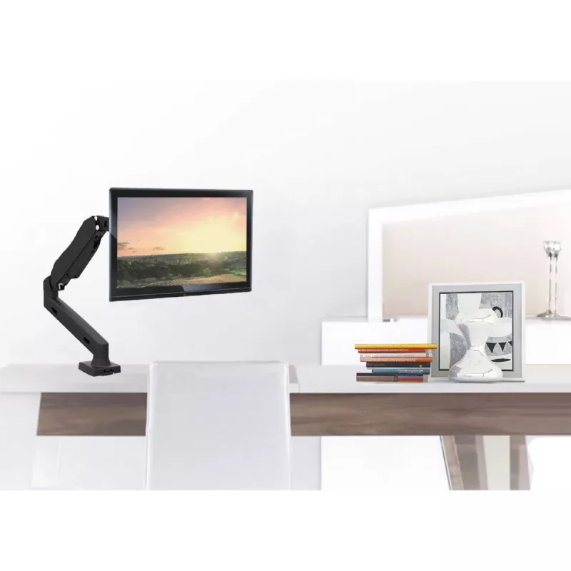 Monitorhalterung MACLEAN MC-860 Tischhalterung für 27 Zoll (68,6 cm) Bildschirme, VESA 75x75–100x100, max. Belastung 8 kg, schwarz