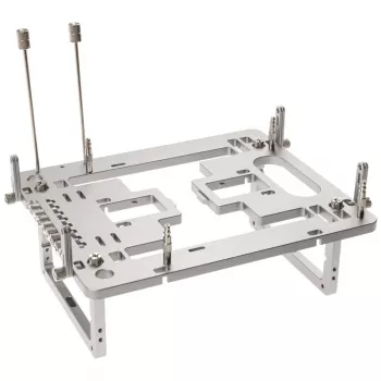 Mini-Banktischgehäuse Streacom BC1 Mini V2 silber — kompakter Open-Frame-Rahmen