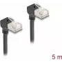 Netzwerkkabel DeLOCK RJ45 Cat.6A S/FTP schlank 90° nach oben 5m Schwarz