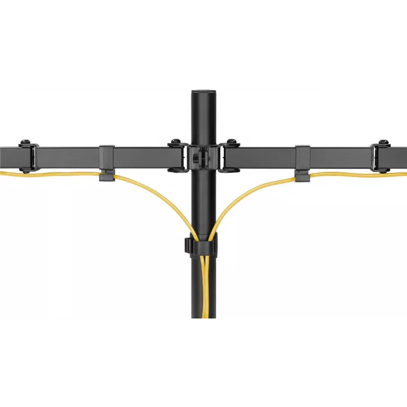Goobay Monitorarm Dual Flex - 17-32 Zoll Bildschirm - Tischmontage VESA 75 und 100 mm - Drehbar, schwenkbar und neigbar - Höhenverstellbare Halterung - Maximale Traglast