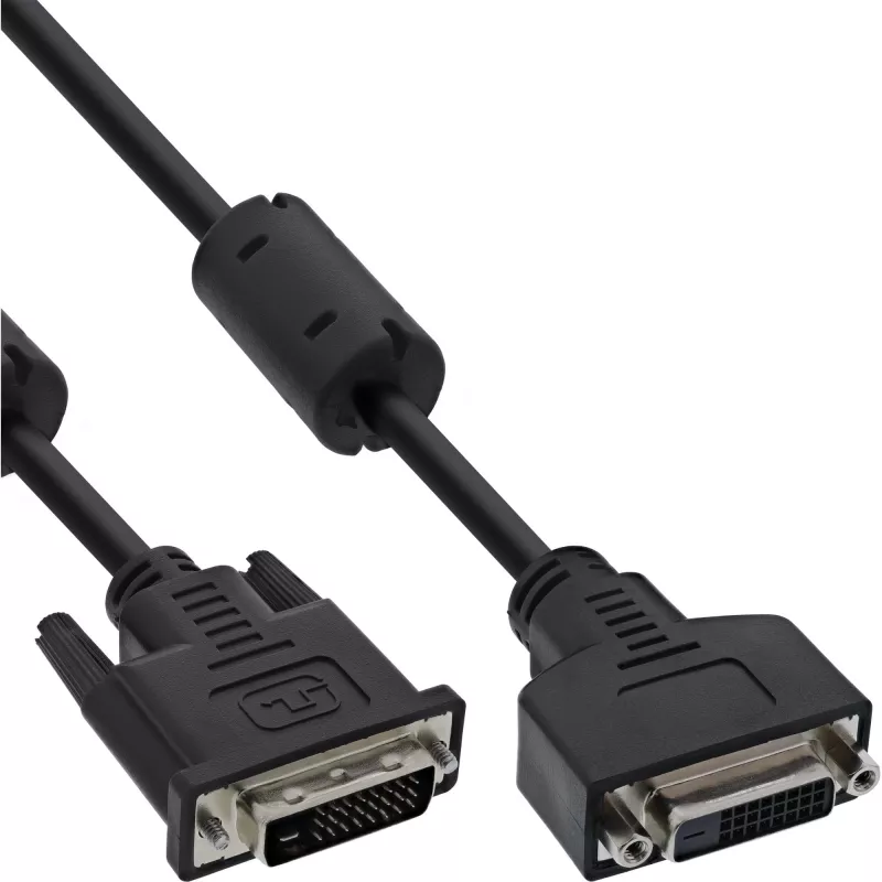 InLine DVI-D-Kabel 24+1 M/F, Dual Link, 2 Ferritkerne, 3 m
