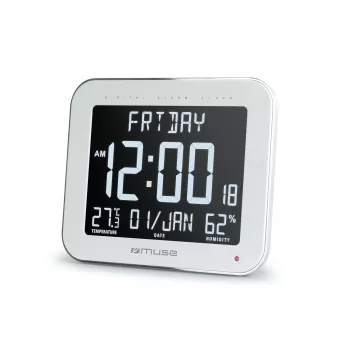 Digitale Wand-/Tischuhr muse M-090 WMC — Rechteckiges LCD, 220×177,5×24,5 mm, Batterie/DC 4,5 V