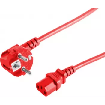 Stromkabel CEE7/7 auf C13 ShiverPeaks BS09-05054 Rot 5m