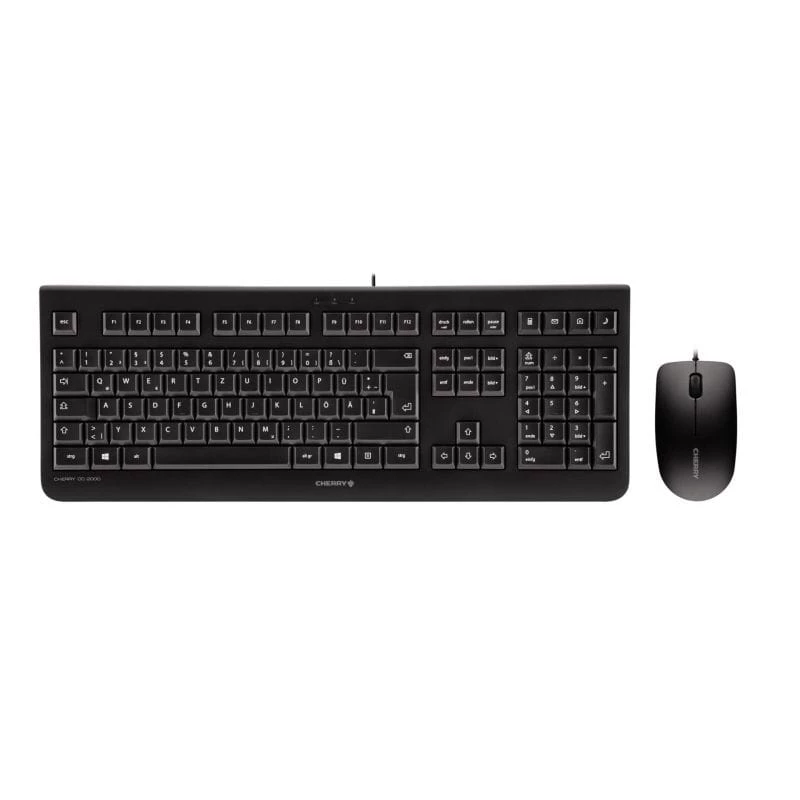 CHERRY DC 2000 Tastatur, Maus enthalten, Universal, USB, QWERTY, Tschechisch, Schwarz