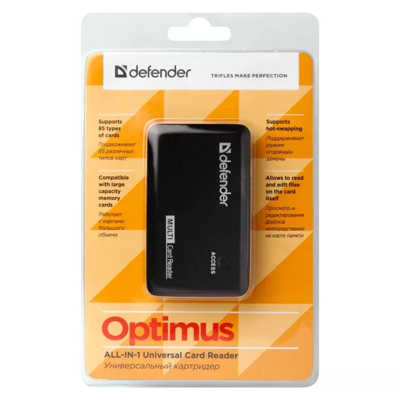 Card Reader Defender OPTIMUS USB 2.0 Universal Schwarz