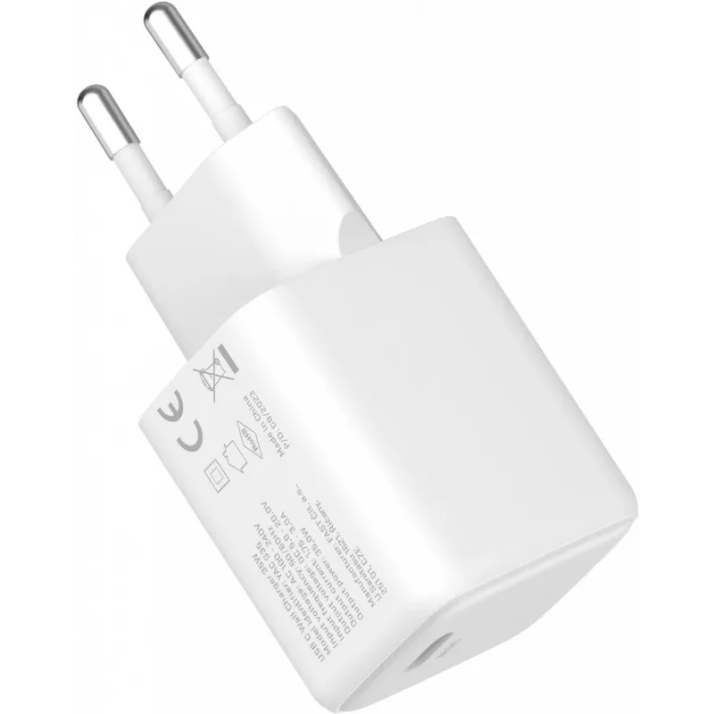 USB-C 35W 3A Power Delivery 3.0 QC 3.0 Wandladegerät Weiß