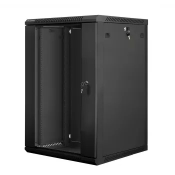 Wandmontierbarer Rack-Schrank LANBERG WF01-6618-10B, 18U, 600×600×907 mm, schwarz, 60 kg