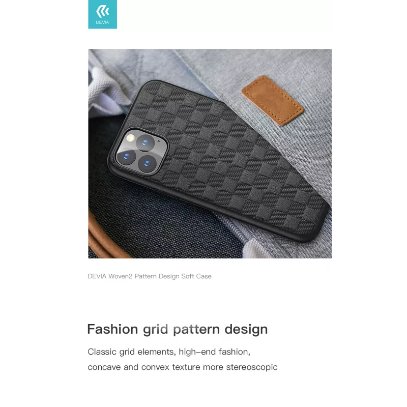 Weiche Hülle Devia Woven2 für iPhone 11 Pro, gewebte strukturierte Schutzhülle, rot