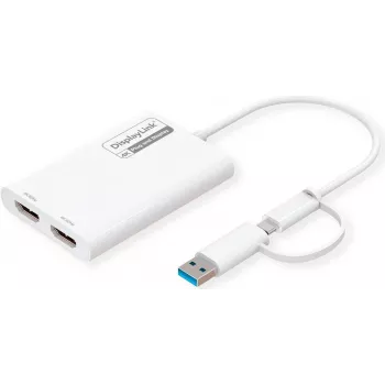 ROLINE Display-Adapter USB Typ C A - Dual HDMI 4K60 ST/BU - Adapter - Digital/Daten (12.03.3206)