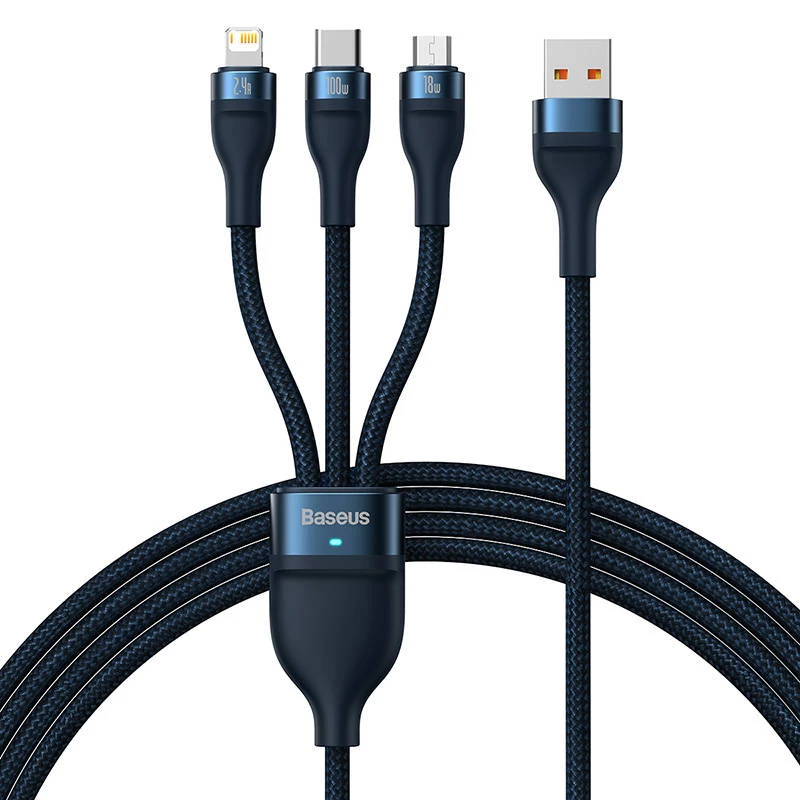USB-Kabel Baseus CASS030003 1,2 m USB A USB-C/Micro-USB-A/Lightning Blau