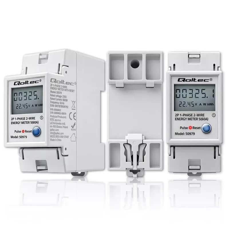 Energiezähler QOLTEC Einphasig DIN-Schiene 230V (MPN 50979)