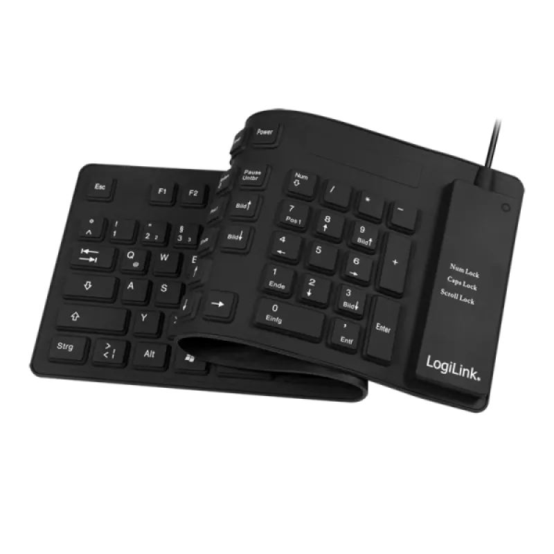 Tastatur LogiLink ID0019A Universal USB QWERTZ Deutsch Schwarz