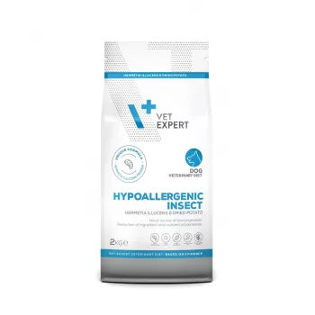 Trockenfutter für Hunde VETEXPERT Veterinary Diet Hypoallergenic Insect 2 kg — ausgewachsene Hunde, getreidefrei, Protein 21%, Fett 16%