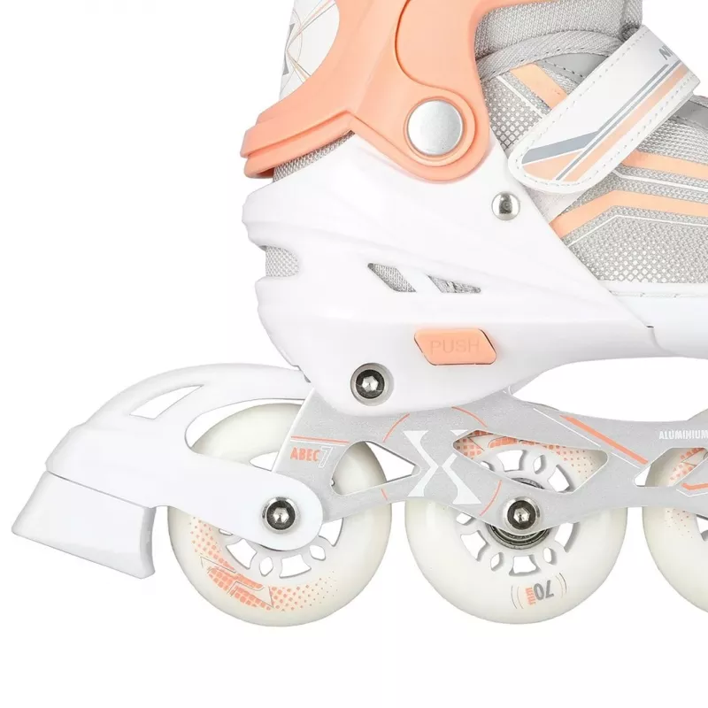 Nils Extreme NH18190 2IN1 Inline Skates WEISS/PINK GR. S (29-33) Mit austauschbaren Hockeyskates