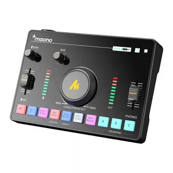 Audiomischpult MAONO AMC2 Neo, 2-Kanal USB-Mischpult mit USB-Anschluss
