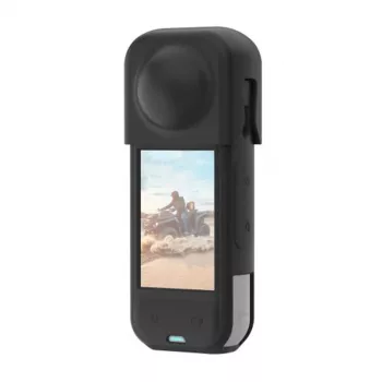 PULUZ Silikon-Schutzhülle mit Objektivabdeckung für Insta360 X5 (schwarz)