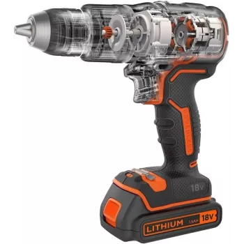 Pistolengriff-Bohrmaschine Schwarz & Decker BCD383D2XK-QW 18 V, 2 Ah x2, 13 mm Bohrfutter, orange