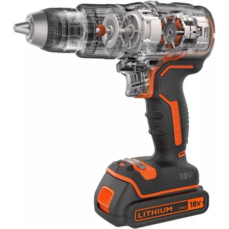 Pistolengriff-Bohrmaschine Schwarz & Decker BCD383D2XK-QW 18 V, 2 Ah x2, 13 mm Bohrfutter, orange