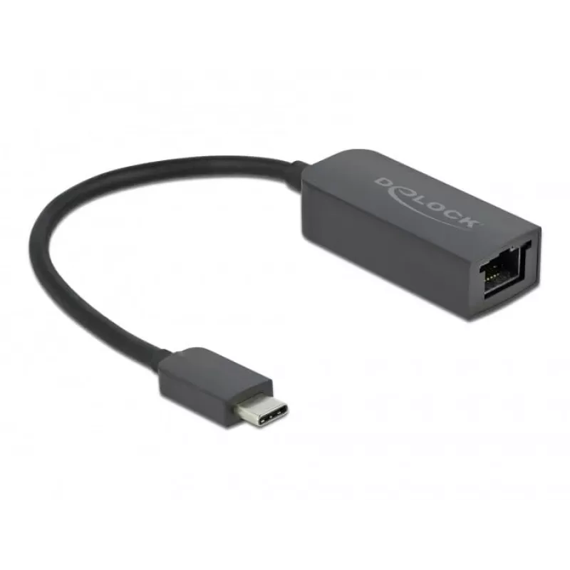 Adapter USB Type-C Stecker auf 2,5 Gigabit LAN kompakt DeLOCK 66645