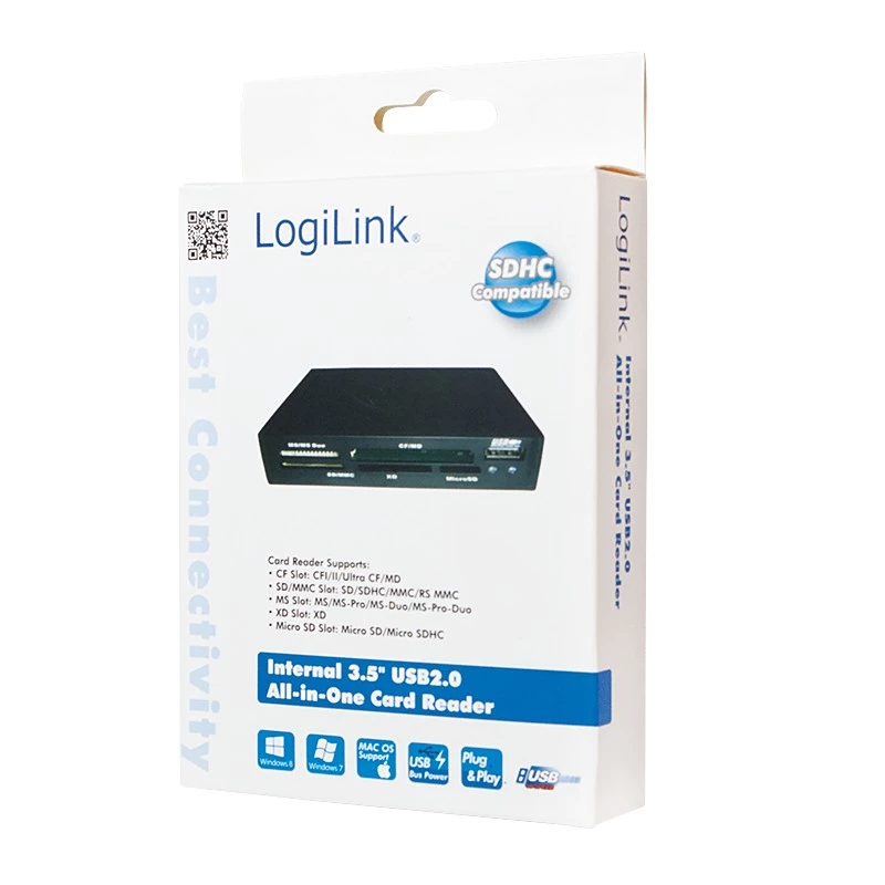 LogiLink CR0012 Kartenleser USB 2.0 intern Schwarz