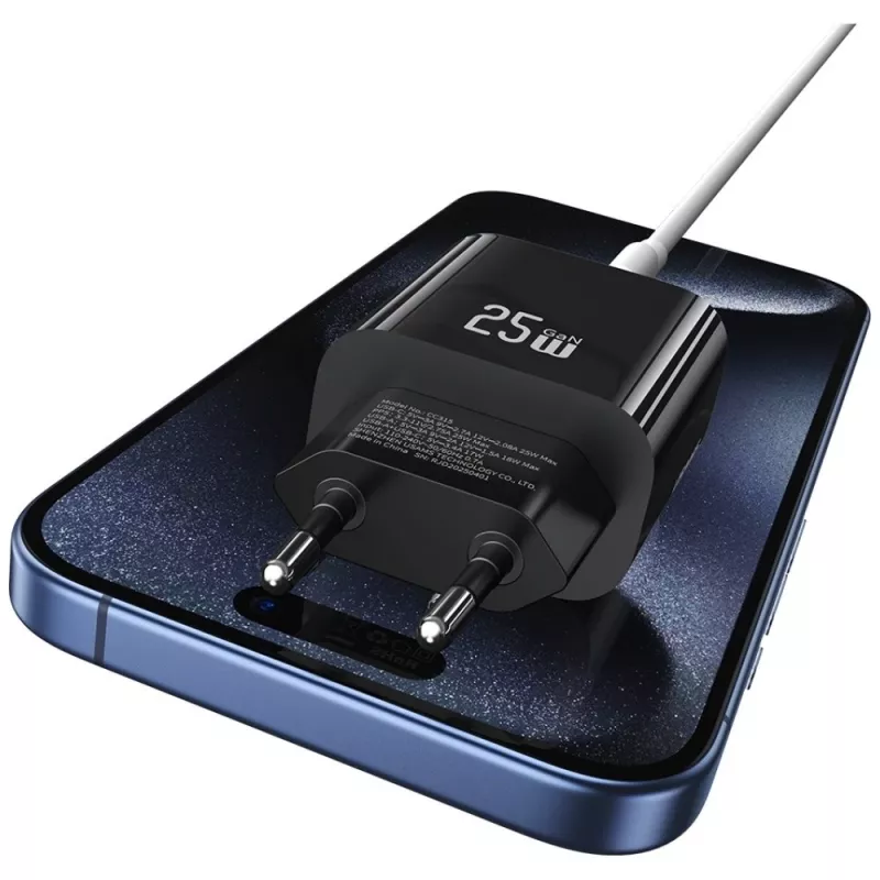 USB-Ladegerät usams USA001629 25W 1×USB-C + 1×USB-A Schnellladung