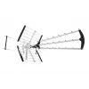 Outdoor-/Innen-DVB-T-Antenne LIBOX LB2000 mit 69 dB Verstärker, duale Polarisation, 174–790 MHz, Aluminium/Schwarz