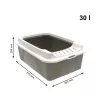 Katzenklo rotho Bonnie Eco Cappuccino 30 L abgedeckte Kunststoffschale mit Deckel, 572×393×209 mm