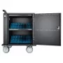 Manhattan iPad bis 13 Zoll, MacBook Air bis 13 Zoll & Chromebook bis 14 Zoll 32-Fach Lade-Wagen/Trolley über USB-C, Auch andere Tablets/Smartphones (mit Gerät-zu-USB-C-Kabel), Fächer 330x22x235 mm, Geräteladekabel nicht enthalten (empfohlen USB-C-Kabel 35
